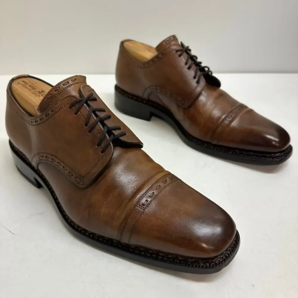 Calzoleria Harris Brown Leather Derby Oxfords